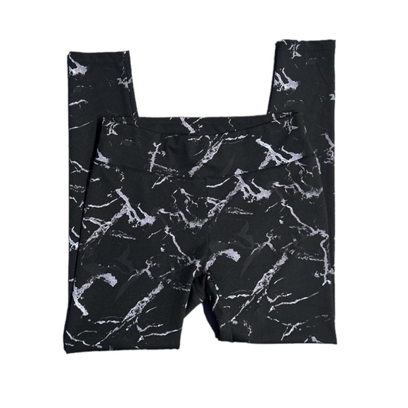 Black Marble Design Leggings - Picture 3 of 5